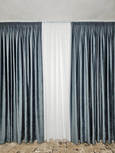 Draperie catifea gri inchis blackout 90%